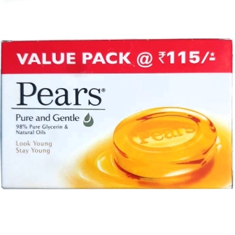 Pears Pure & Gentle Moisturising Bathing Bar Soap with Glycerine For Golden Glow 322g